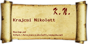 Krajcsi Nikolett névjegykártya